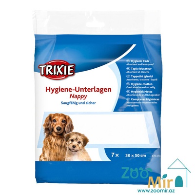 Trixie Hygiene-Unterlagen Nappy, впитывающие одноразовые пеленки, для щенков, собак и кошек (30х50 см, 7 шт.)