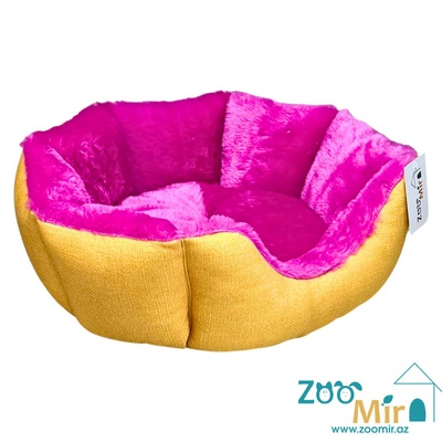 ZooMir, лежак для мелких пород собак и кошек, 50x45x16 см (размер M) (цвет: розово-желтый)