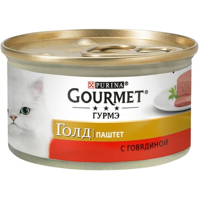 Gourmet,  консервы для кошек, паштет с говядиной, 85 гр