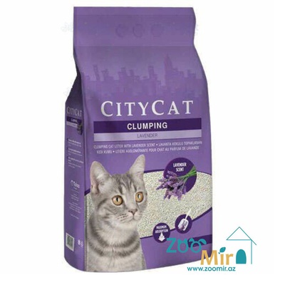 City Cat Clumping Lavander, натуральный комкующийся наполнитель с ароматом лаванды, для кошек, 10 л