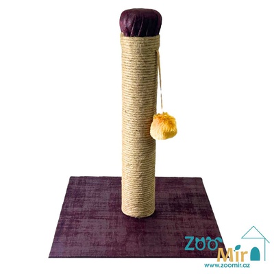 Zoomir, когтеточка с квадратным основанием, для котят и кошек, 40х40х50 см (размер М)(цвет: бордовый ВВ)