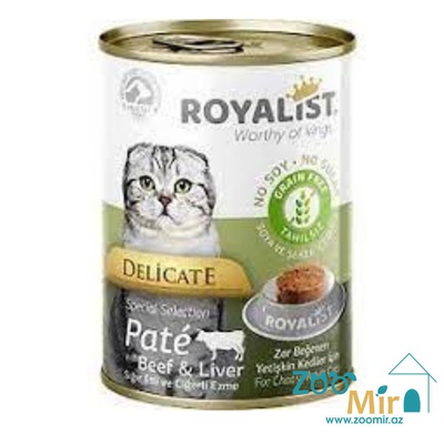 Royalist, паштет для взрослых кошек с говядиной и печенью, 400 гр