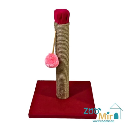 Zoomir, когтеточка с квадратным основанием, для котят и кошек, 42х30х30 см (размер S)(цвет: красный)