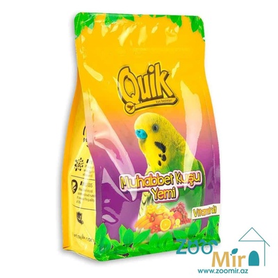 Quik, сбалансированная зерновая смесь с фруктами для ежедневного кормления, корм для волнистых попугайчиков, 400 гр (цена за 1 пакет)