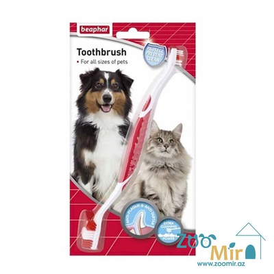 Beaphar, двойная зубная щетка, для всех пород собак и кошек.