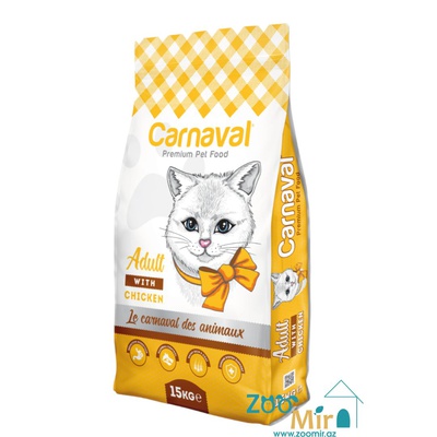 Carnaval, сухой корм для взрослых кошек с курицей, 15 кг (цена за 1 мешок)