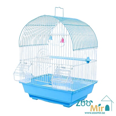 Kİ, клетка для экзотических и волнистых попугаев, (высота: 38 см, длина: 30 см, ширина: 22,5 см)(цвет: голубой)