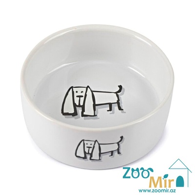 Beeztees, керамическая миска для собак малых и средних пород, 13 см (светло серый)