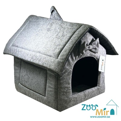 Zoomir, модель "Домик" для мелких пород собак и кошек, 40х35х40 см (цвет: серый)
