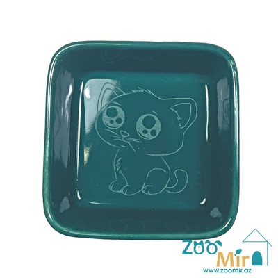 ZooMir, керамическая миска для котят, 8.5х9см (цвет зеленый 1)