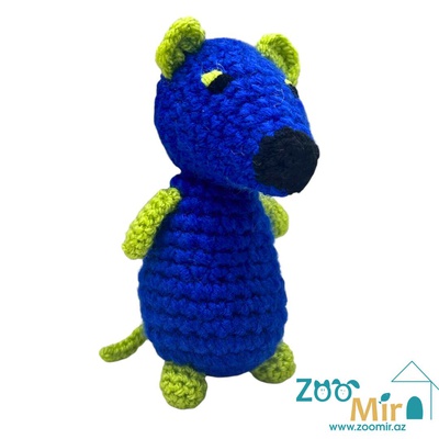 ZooMir, игрушка вязанная в форме мышки, для собак мелких пород, котят и кошек, 13 см (выпускается в разных цветах)(цена за 1 игрушку)