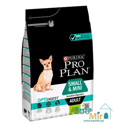 Purina Pro Plan, сухой корм для взрослых собак малых пород с чувствительным пищеварением с ягненок, 400 гр (цена за 1 пакет)