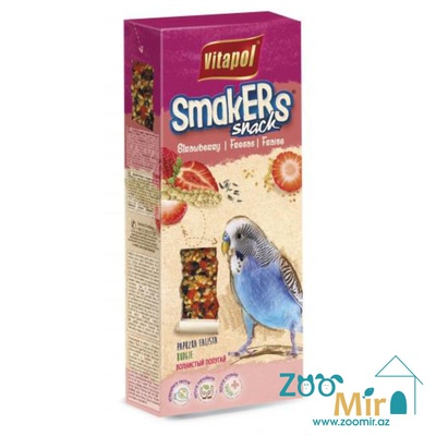 Vitapol Smakers Snack, лакомство для волнистых попугаев с клубникой, 2 шт., 90 гр