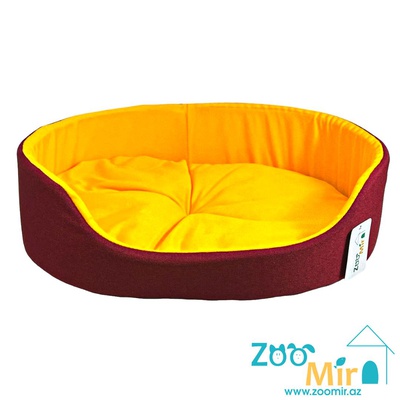 ZooMir "Burgundy Yellow", модель лежаки "Матрешка" для мелких пород щенков и котят, 43х30х10 см (размер S)