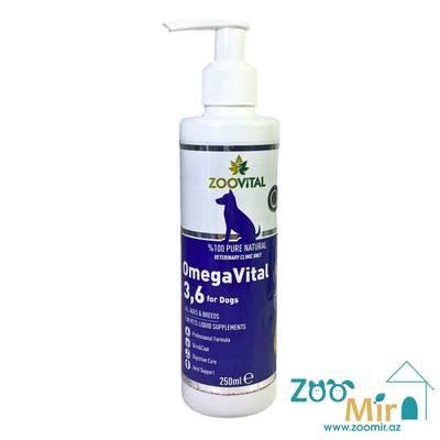 ZOOVITAL OmegaVital 3,6 Dogs, рыбий жир для кошек, 250 мл