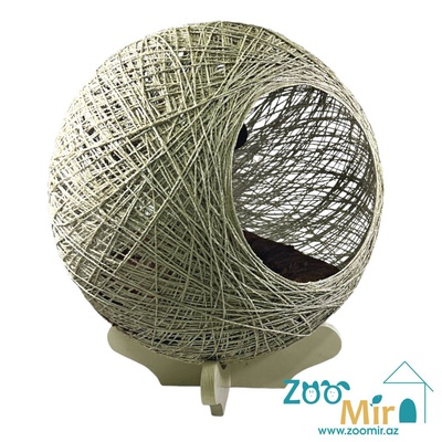 ZooMir, домик "Модерн" для собак мелких пород и кошек, диаметр 45 см (размер L) (цвет: молочный)