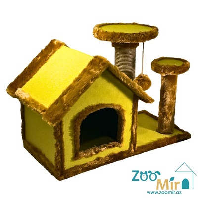 Zoomir "Yellow Happiness 1", домик когтеточка для кошек и котят, 60х30х44 см