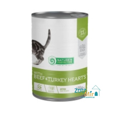 Nature's Protection with Beef & Turkey Hearts, влажный корм для котят с говядиной и сердцем индейки, 400 г.