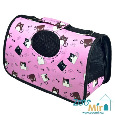 KI, сумка-переноска для мелких пород щенков, котят и кроликов, 38х15х23 см (Размер S) (цвет: розовый 3)