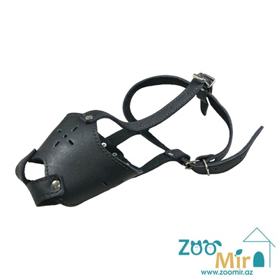 ZooMir, кожанный намордники для собак крупных пород , размер XL (обхват морды 26 см)(цвет: черный)
