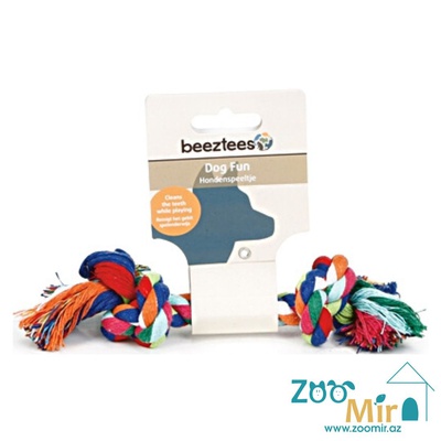 Beeztees, разноцветная игрушка канат с двумя узлами для собак, 20 см (цена за 1 игрушку)