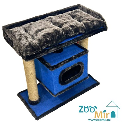 Zoomir "Sweet Home 2", домик когтеточка для котят и кошек, 75х37х73 см (цвет: синий)