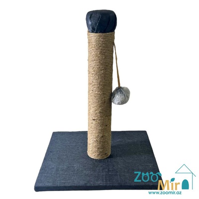Zoomir, когтеточка с квадратным основанием, для котят и кошек, 40х40х50 см (размер М)(цвет: графитовый ВВ)