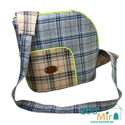 ZooMir, сумка-переноска с карманом, для мелких пород собак и кошек, 37х36х16 см (вес до 7 кг)(Размер М) (цвет: комбинированный серо-коричневый)
