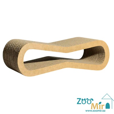 ZooMir, картонная когтеточка-лежанка, восьмерка средняя, для котят и кошек, 53х21х16см