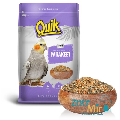 Quik, сбалансированная зерновая смесь для ежедневного кормления, корм для корелл, 750 гр (цена за 1 пакет)