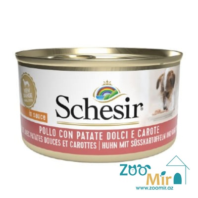 Schesir, консервы для взрослых собак с курицей, картофелем и морковью, 85 гр