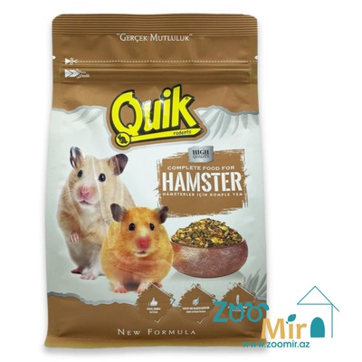 Quik, сбалансированная зерновая смесь для ежедневного кормления, корм для декоративных хомяков, 500 гр (цена за 1 пакет)