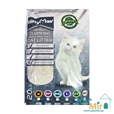 KittyMax Baby Powder, натуральный комкующийся наполнитель с ароматом детской пудры, для кошек, 20 л