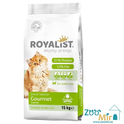 Royalist Adult Cat Food Gourmet, dry food for picky cats, 15 kg (price for 1 bag)