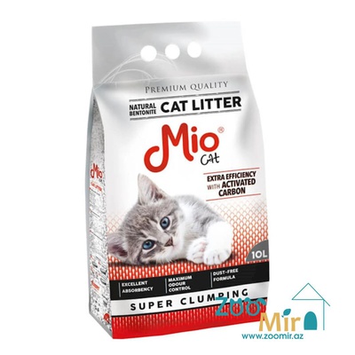 Mio, натуральный комкающийся наполнитель с углем, для кошек, 5 л