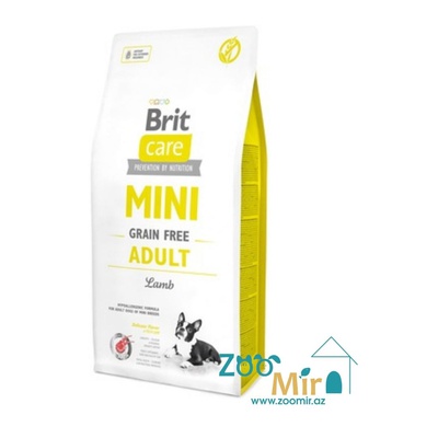 Brit Care Mini Grain Free, беззерновой сухой корм для взрослых собак мелких пород с ягнёнком, 7 кг (цена за 1 мешок)