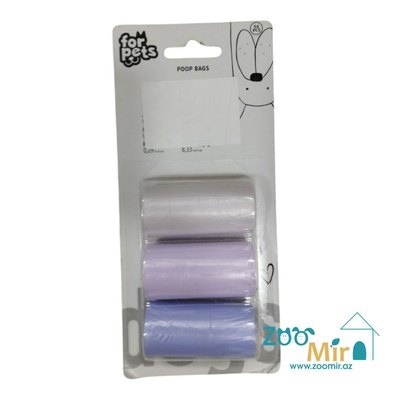 Poop Bags, пакеты для уборки за собаками,(цена за 1 комплект) (комплект из 3 рулонов)