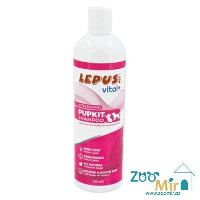 Lepus Pet Vital PupKit Shampoon, декоративный шампунь, питает и восстанавливает кожу и шерсть, придавая им блеск и здоровое сияние, для щенят и котят, 400 мл