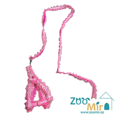 Kİ, декоративный комплект шлейки и поводка, для собак малых пород и кошек (цвет: розовый)