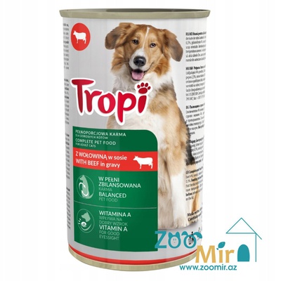 Tropi, консервы для взрослых собак со вкусом говядины в соусе, 1250 гр