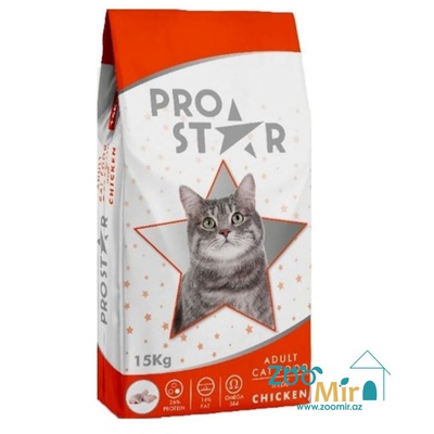 ProStar, сухой корм для взрослых кошек с курицей, 15 кг (цена за 1 мешок)