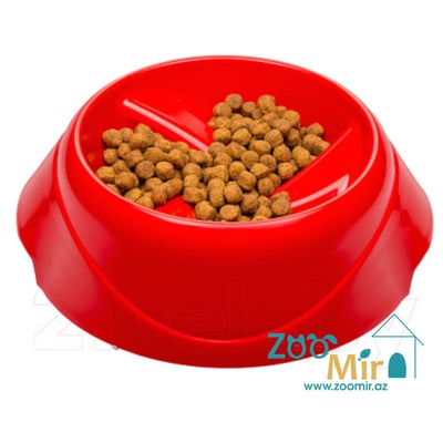 Ferplast Magnus Slow Medium, миска для собак замедляющая процесс еды, 30х28,6х13,7 см - 1,5л (цвет: красный)