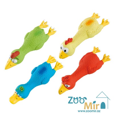 Ferplast, игрушка жевательная в форме забавных птиц из латекса с пищалкой для собак, 17 см (выпускается в разных цветах)(цена за 1 игрушку)