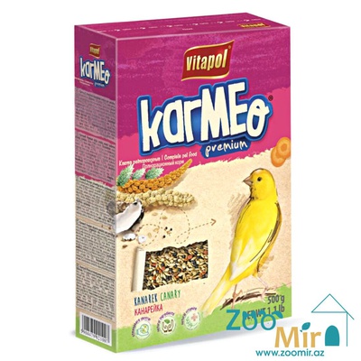 Vitapol Karmeo Premium, сбалансированная зерновая смесь для ежедневного кормления, корм для канареек, 500 гр. (цена за 1 коробку)