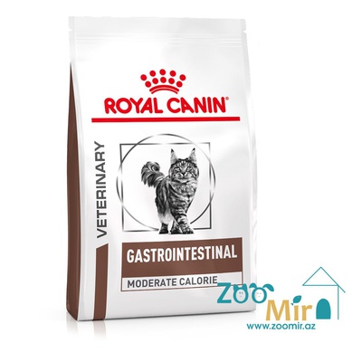 Royal Canin Gastrointestinal Moderate Calorie, сухой полнорационный диетический корм для взрослых кошек, рекомендуемый при панкреатите и острых расстройствах пищеварения, 400 гр (цена за 1 пакет)
