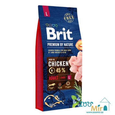 Brit Premium by Nature Adult L, корм для взрослых собак крупных пород, с курицей, на развес (цена за 1 кг)