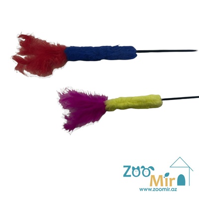 Kİ, игрушка дразнилка, удочка с перьями (выпускается в разных цветах ) (цена за 1 игрушку)