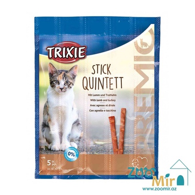 Trixie Stick Quintett, лакомство для кошек - палочки со вкусом ягненка и индейки, 5 гр. (цена за 1 палочку)