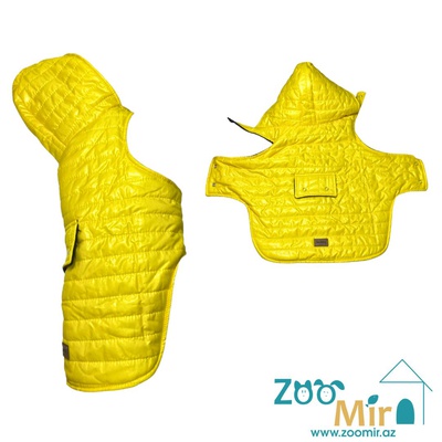 Buddy Store, утепленный дождевик- накидка с флисовой изнанкой, для собак малых пород, 7 - 11 кг (размер L)(цвет: желтый)