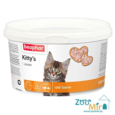 Beaphar Kitty's Junior, кормовая добавка с биотином для котят, 1000 таб. (цена за 1 упаковку)